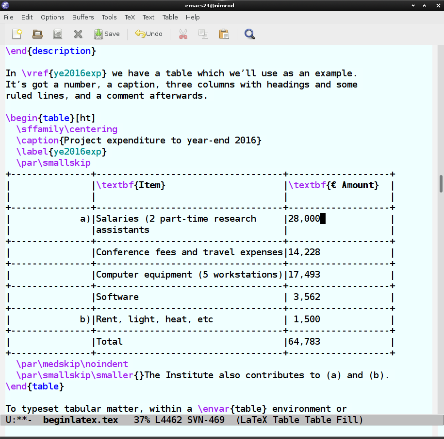 emacs-table