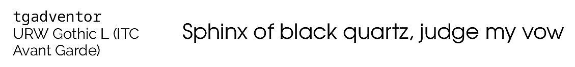 ‘Sphinx of black quartz, judge my vow’ set with the tgadventor font package
